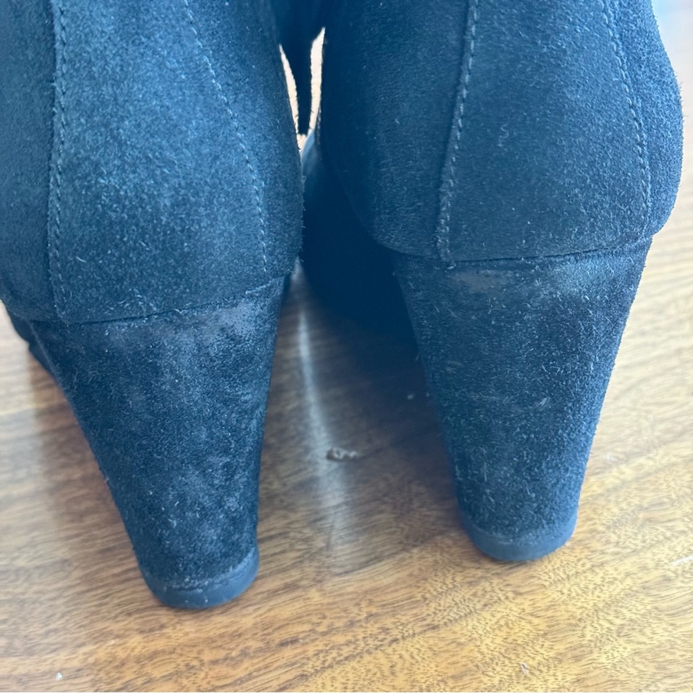 Dolce Vita Black Suede Wedge Ankle Booties. Size Women’s 7.5 - Picture 4 of 12